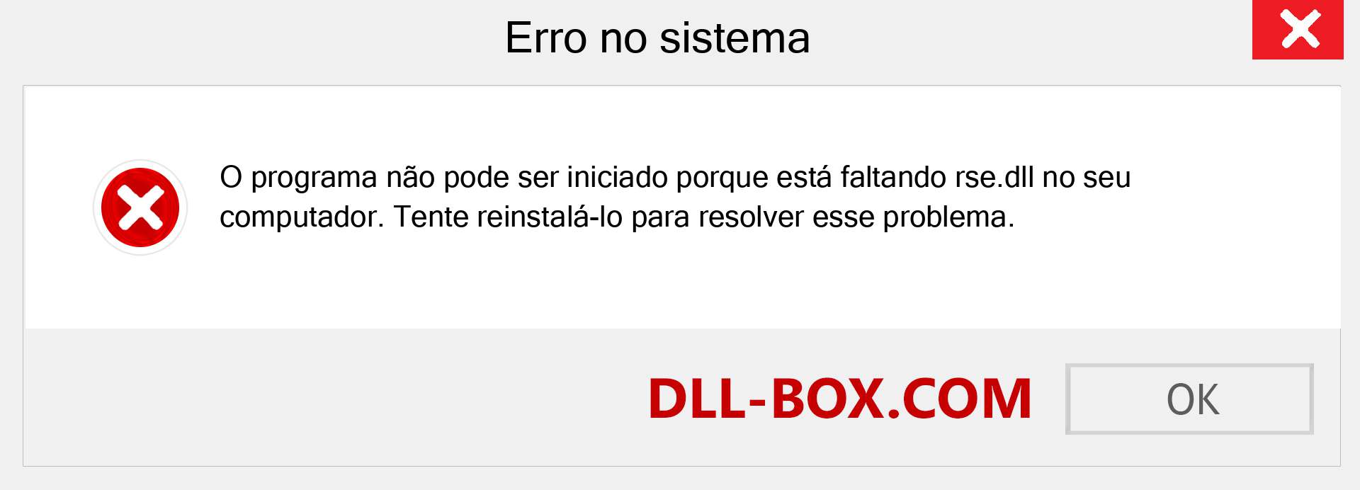 Arquivo rse.dll ausente ?. Download para Windows 7, 8, 10 - Correção de erro ausente rse dll no Windows, fotos, imagens